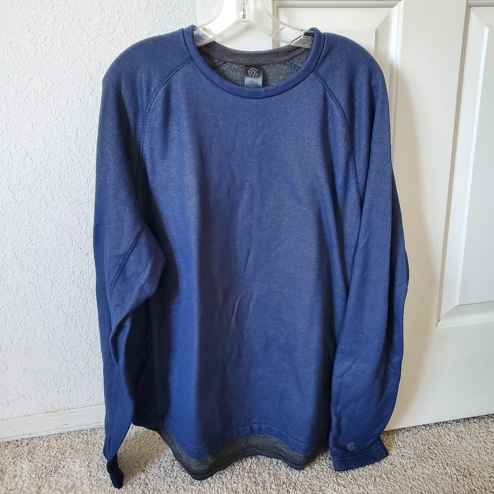 Champion Blue Plush Interior Long Sleeve Pullover Men's Sweatshirt XL
